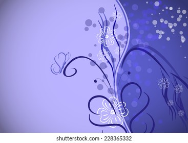 Abstract floral and butterflies background vector illustration