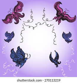 abstract floral butterfly