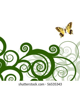 abstract floral butterfly background