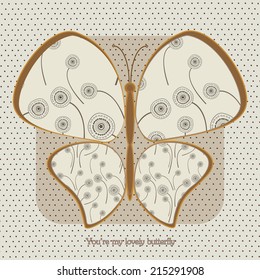 Abstract floral butterfly. Vector illustration