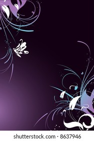 Abstract floral butterfly. Vector illustration