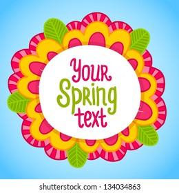 Abstract floral card background. Postcard template with flowers and place for your text. Floral banner layout.