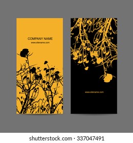 Abstract floral card design. Vector illustration