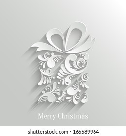 Abstract Floral Christmas Gift Background, Trendy Design Template