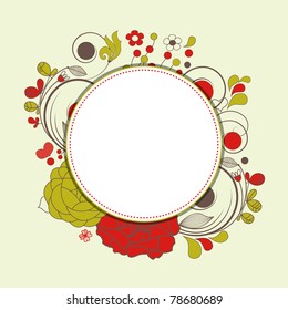 Abstract floral circular banner