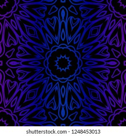 Abstract Floral Color Pattern. Seamless Vector Illustration. For Fantastic Design, Wallpaper, Background, Print. Meon color.