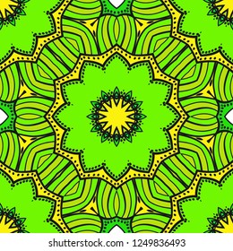 Abstract Floral Color Pattern. Seamless Vector Illustration. For Fantastic Design, Wallpaper, Background, Print. Meon color.