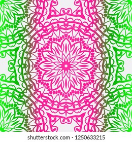 Abstract Floral Color Pattern. Seamless Vector Illustration. For Fantastic Design, Wallpaper, Background, Print. Meon color.