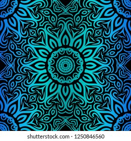 Abstract Floral Color Pattern. Seamless Vector Illustration. For Fantastic Design, Wallpaper, Background, Print. Meon color.