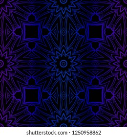 Abstract Floral Color Pattern. Seamless Vector Illustration. For Fantastic Design, Wallpaper, Background, Print. Meon color.