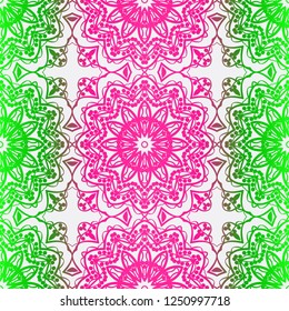 Abstract Floral Color Pattern. Seamless Vector Illustration. For Fantastic Design, Wallpaper, Background, Print. Meon color.
