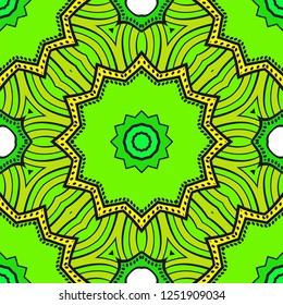 Abstract Floral Color Pattern. Seamless Vector Illustration. For Fantastic Design, Wallpaper, Background, Print. Meon color.