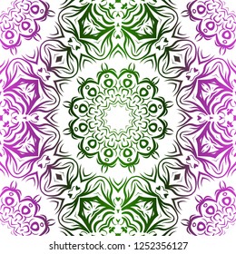 Abstract Floral Color Pattern. Seamless Vector Illustration. For Fantastic Design, Wallpaper, Background, Print. Meon color.