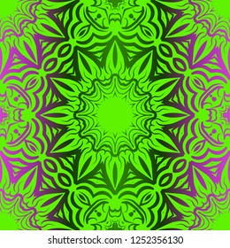 Abstract Floral Color Pattern. Seamless Vector Illustration. For Fantastic Design, Wallpaper, Background, Print. Meon color.