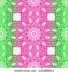Abstract Floral Color Pattern. Seamless Vector Illustration. For Fantastic Design, Wallpaper, Background, Print. Meon color.