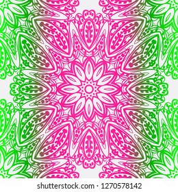 Abstract Floral Color Pattern. Seamless Vector Illustration. For Fantastic Design, Wallpaper, Background, Print. Meon color.