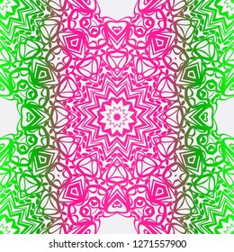 Abstract Floral Color Pattern. Seamless Vector Illustration. For Fantastic Design, Wallpaper, Background, Print. Meon color.