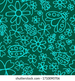 vectorial de color floral abstracto, impresión de tejido en fondo sin fisuras 