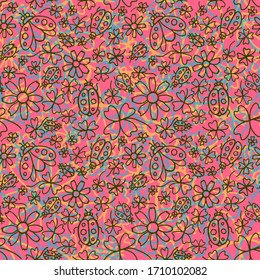 abstract floral colored vector seamless pattern background fabric print 