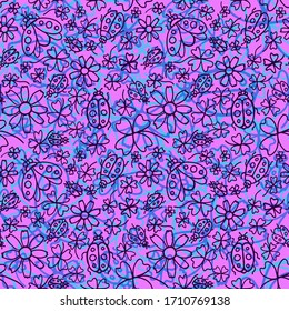 vectorial de color floral abstracto, impresión de tejido en fondo sin fisuras 