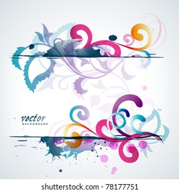 abstract floral colorful artwork vector