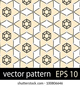 Abstract floral colorful pattern with geometric elements. Seamless vector background