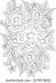 abstract floral coloring page design
