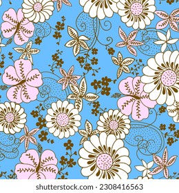 Abstract Floral colour vector pattern design suitable for fashion and fabric needs