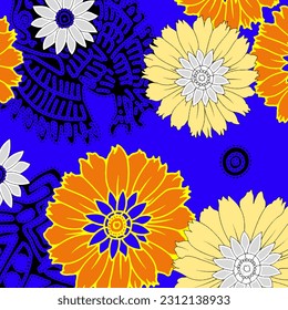 Abstract Floral colour vector pattern design suitable for fashion and fabric needs