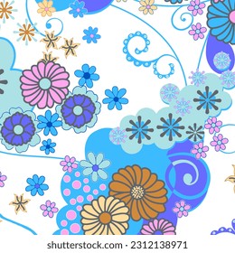 Abstract Floral colour vector pattern design suitable for fashion and fabric needs