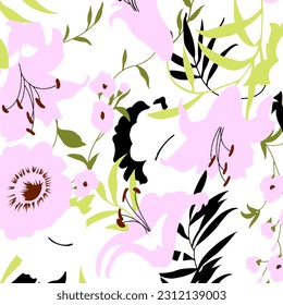 Abstract Floral colour vector pattern design suitable for fashion and fabric needs