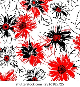 Abstract Floral colour vector pattern design suitable for fashion and fabric needs