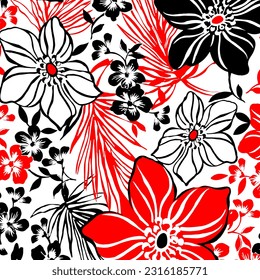 Abstract Floral colour vector pattern design suitable for fashion and fabric needs