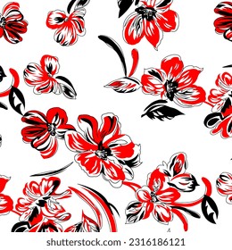 Abstract Floral colour vector pattern design suitable for fashion and fabric needs