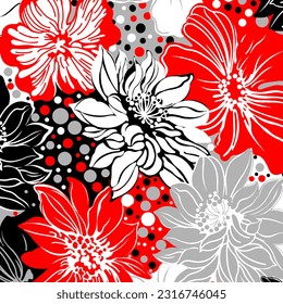 Abstract Floral colour vector pattern design suitable for fashion and fabric needs