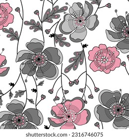 Abstract Floral colour vector pattern design suitable for fashion and fabric needs
