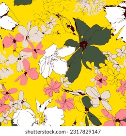 Abstract Floral colour vector pattern design suitable for fashion and fabric needs