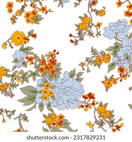 Abstract Floral colour vector pattern design suitable for fashion and fabric needs