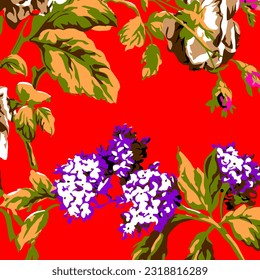 Abstract Floral colour vector pattern design suitable for fashion and fabric needs