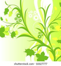 abstract floral composition; design with circles and flowers