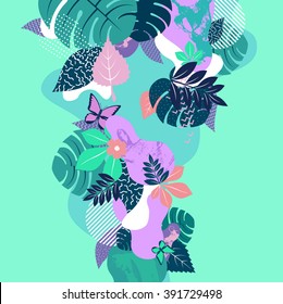 Abstract Floral Composition. Flat Background. 