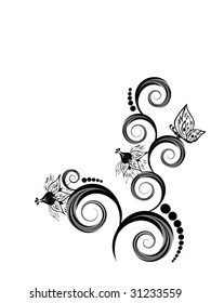 abstract floral composition on white background