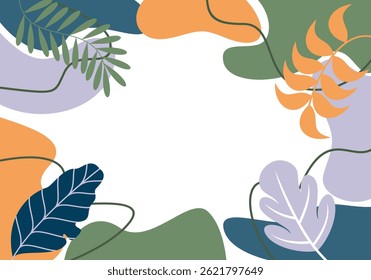 Abstract Floral Composition with Pastel Colors and Organic Shapes