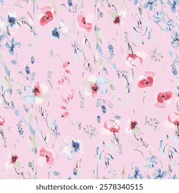 Composición floral Abstractas Florales Pequeñas con fondo rosa
