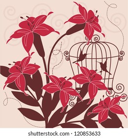 Abstract floral composition - vector background