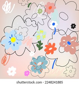 Abstract floral creative background. Vector. 