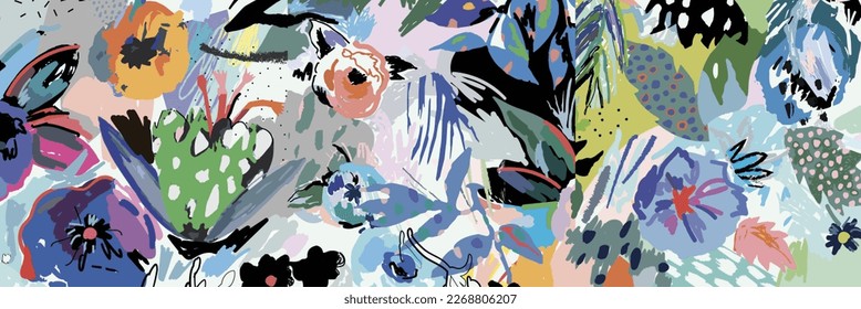 Abstract floral creative background. Vector. 