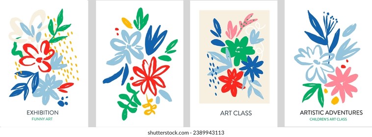 Resumen de afiches artísticos universales creativos florales. Diseño de plantilla. Adecuado para afiches, tarjetas de visita, invitación, volante, banner, folleto, encabezado de correo electrónico, publicación en redes sociales, publicidad.Vector