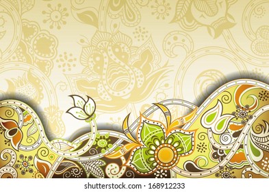 Abstract Floral Curve Background