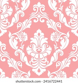 Abstract floral damask seamless pattern. wallpaper, baroque ornament graphic modern vector background.